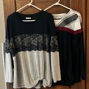 Pair of Maurices light sweater tops